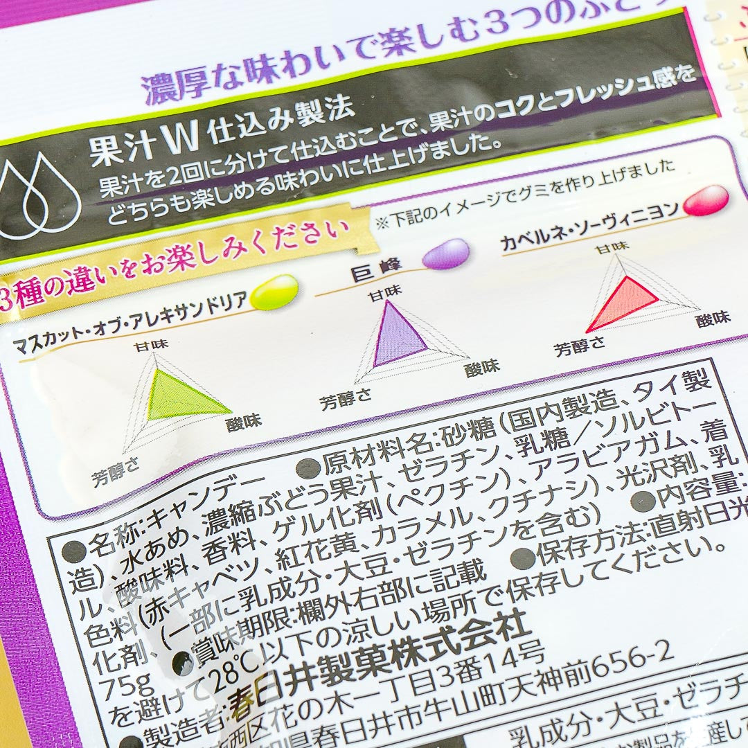 Kasugai Tsubu Premium Gummy Candy - Rich Grapes