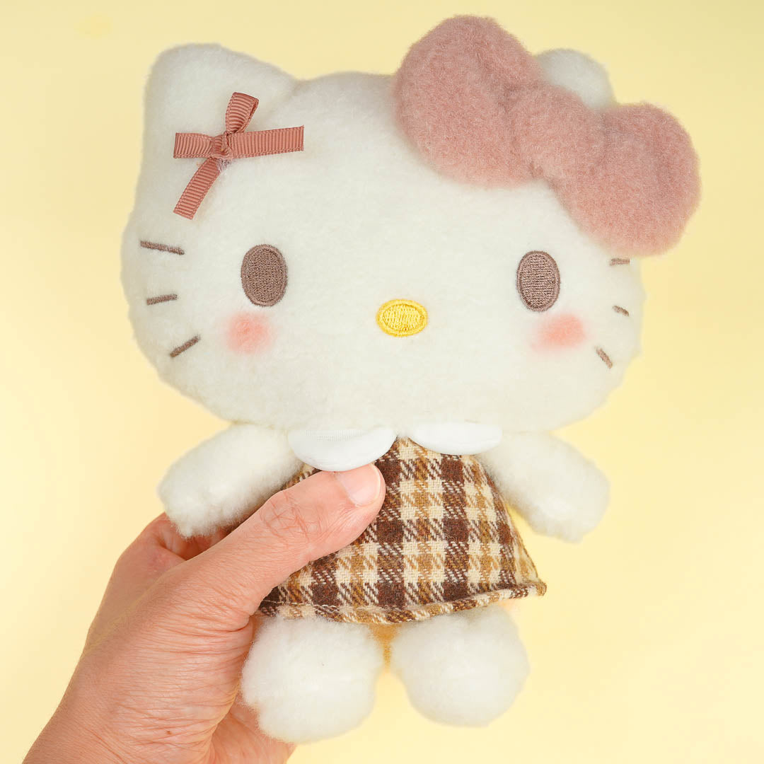 Hello Kitty Howa Mocha Check Plushie - Medium