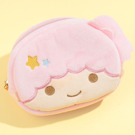 Little Twin Stars Round Fluffy Coin Purse - Lala