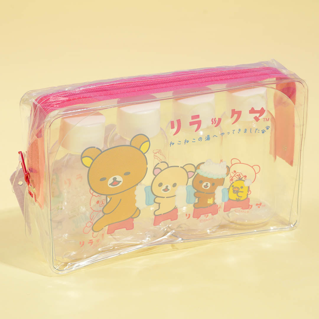 Rilakkuma Bath Time Travel Bottle Pouch Set