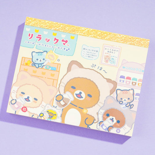 Rilakkuma Cat Bathhouse Mini Memo Pad