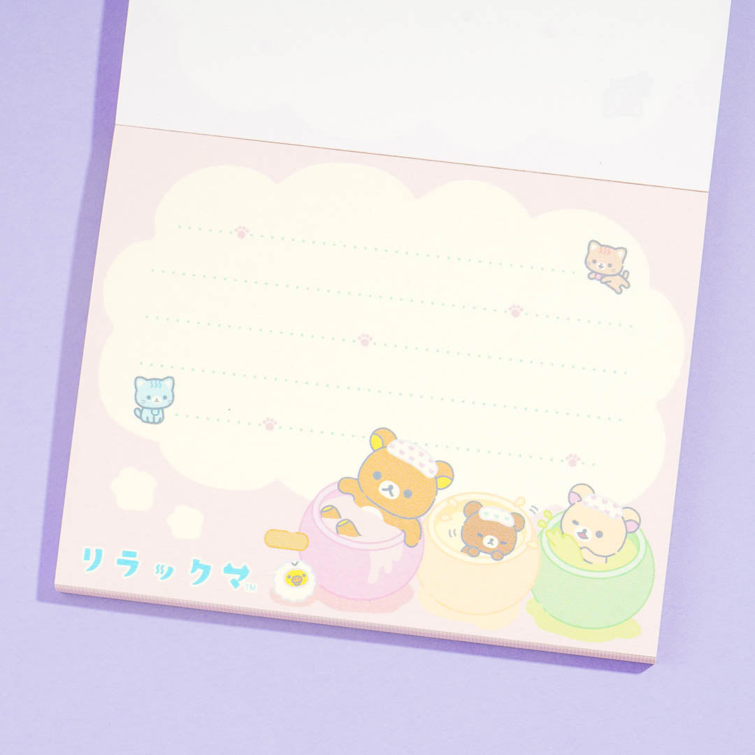 Rilakkuma Cat Bathhouse Mini Memo Pad