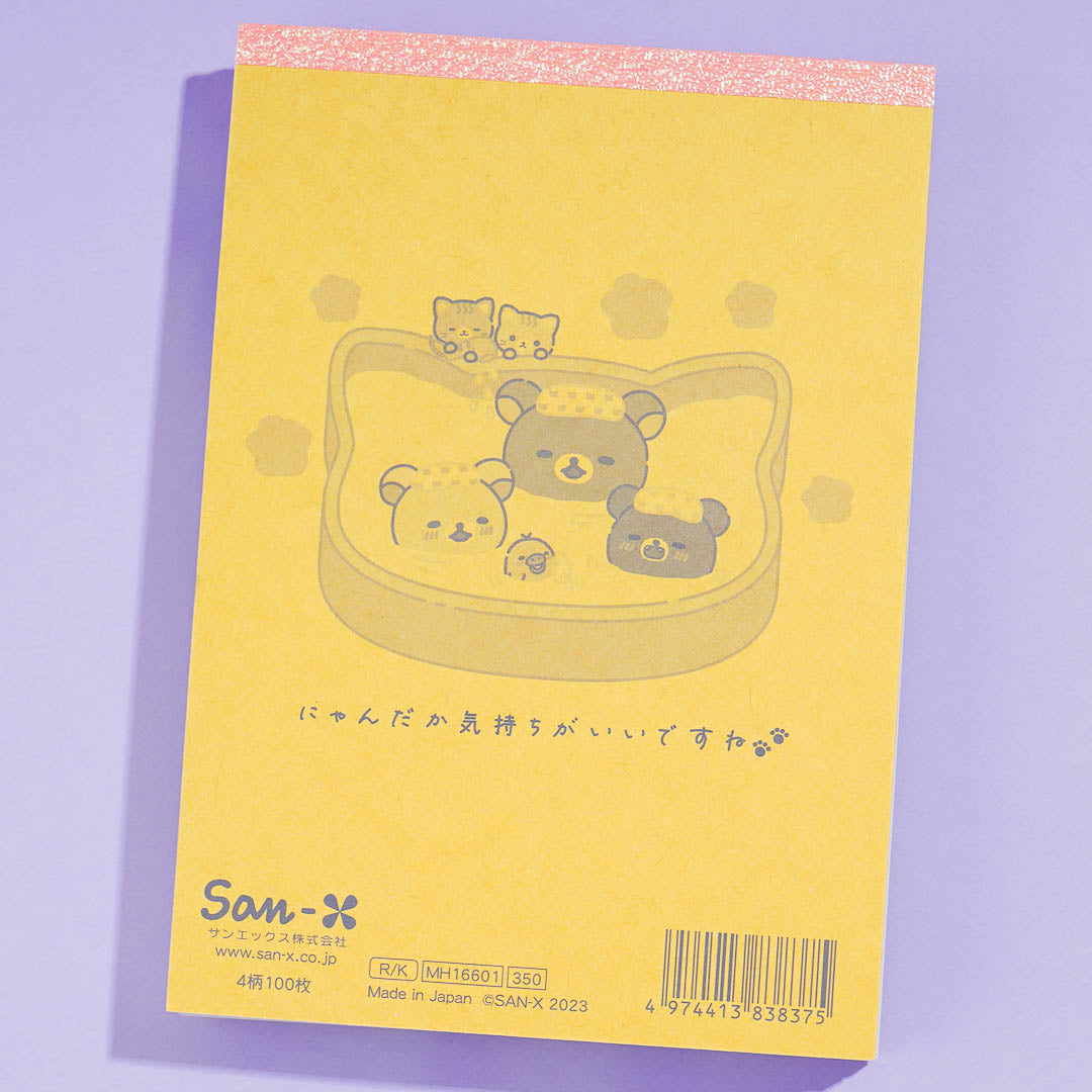 Rilakkuma Cat Bath Memo Pad