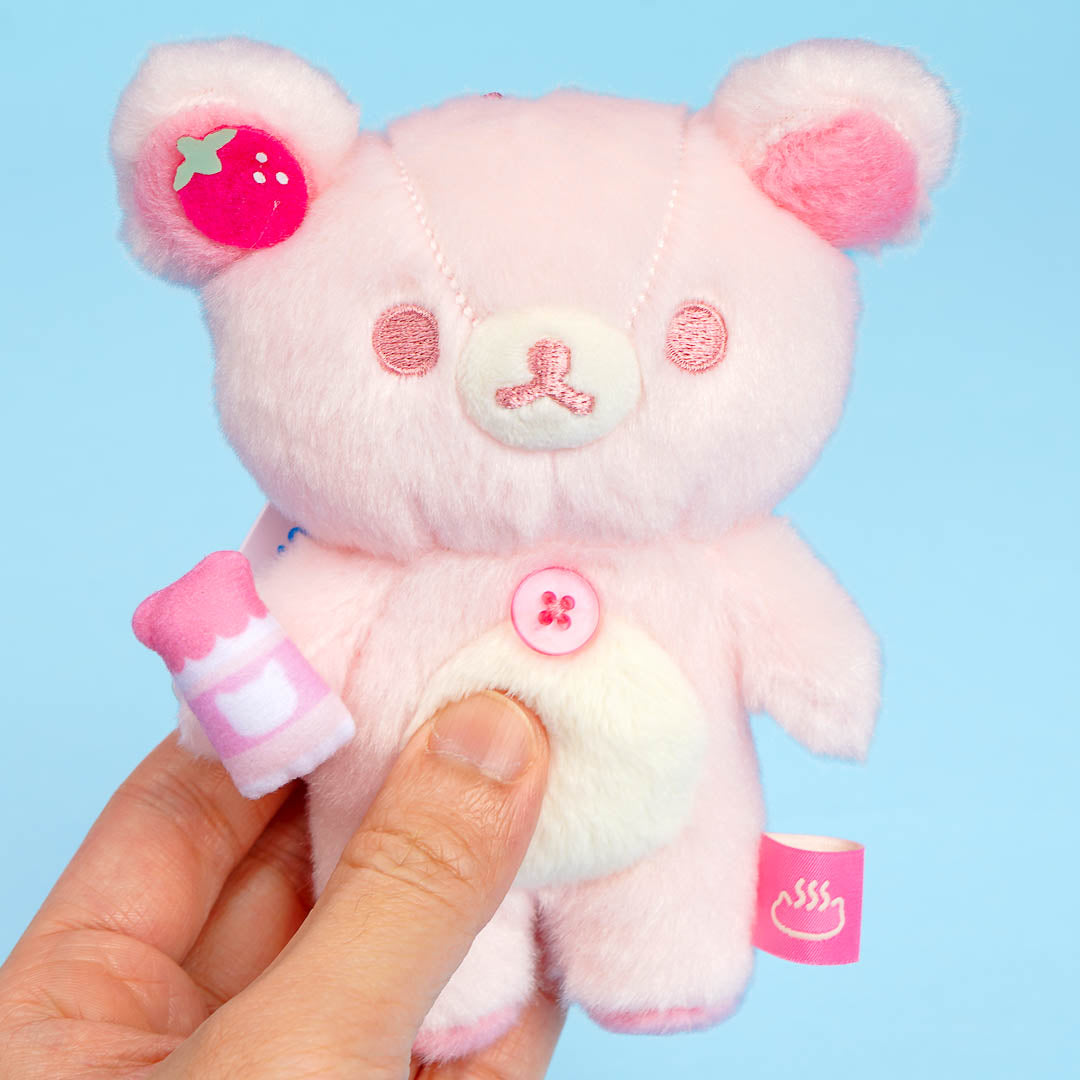 Korilakkuma Neko Neko No Yu Strawberry Plush Charm - Medium