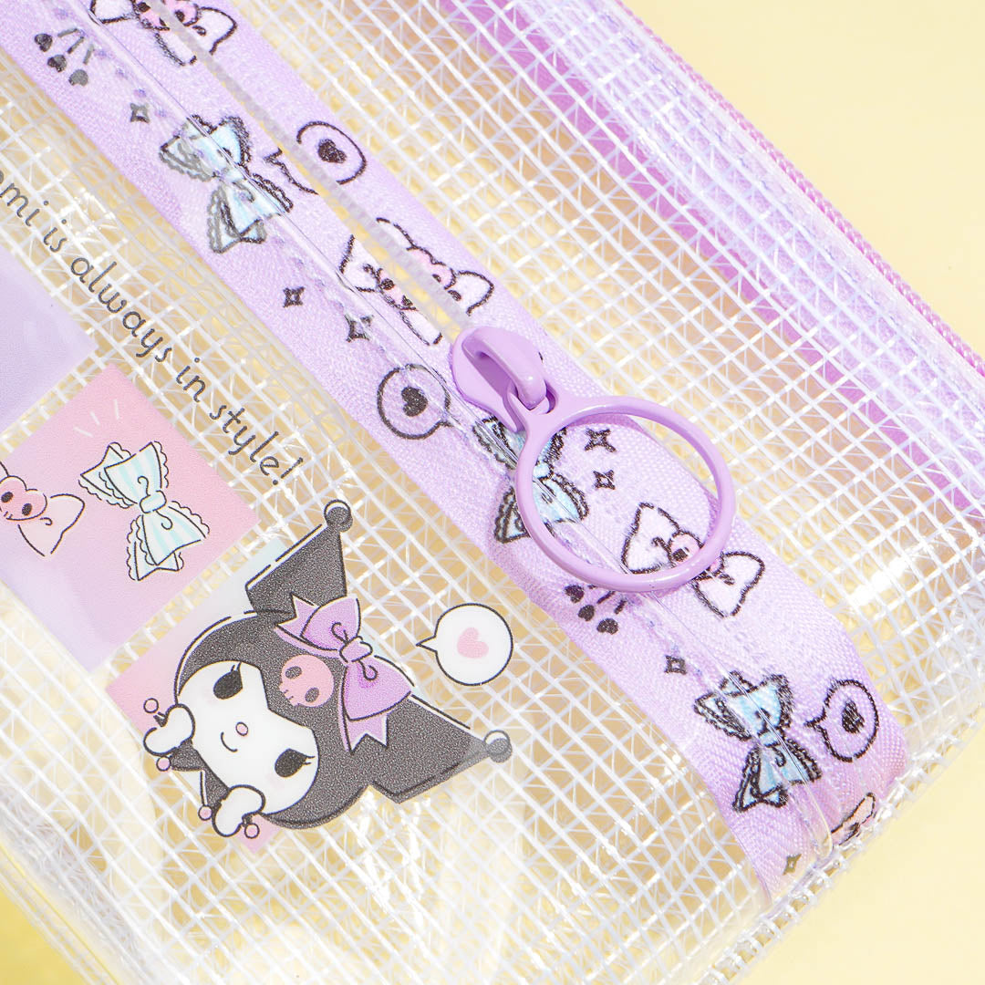 Kuromi Bows Double Zipper Pouch