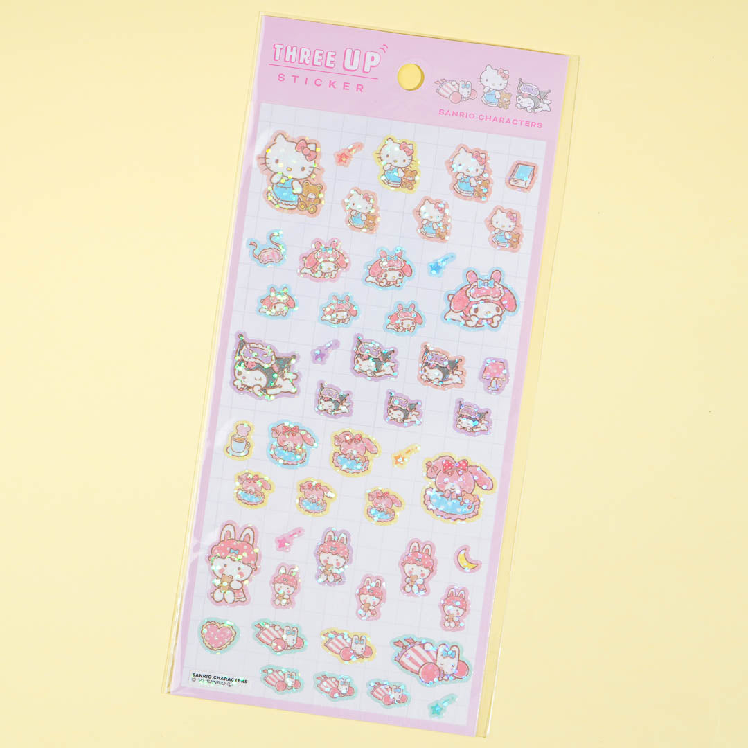 Sanrio Characters Three Up Pajama Stickers