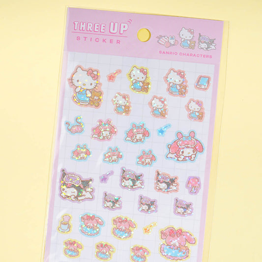 Sanrio Characters Three Up Pajama Stickers