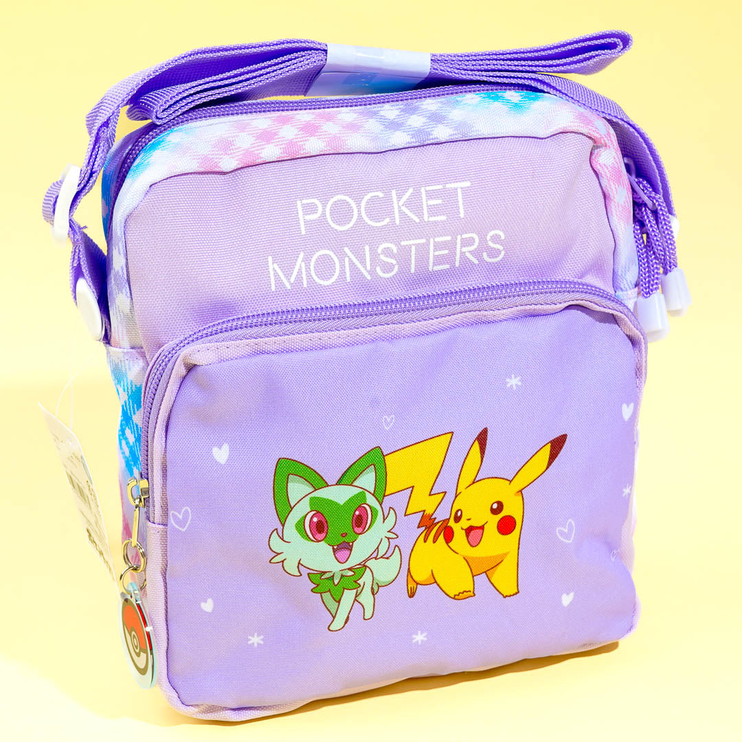 Pokemon Gingham Shoulder Bag With Acrylic Charm