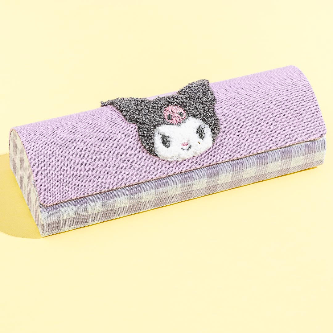 Kuromi Purple Gingham Eyeglass Case