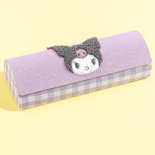Kuromi Purple Gingham Eyeglass Case