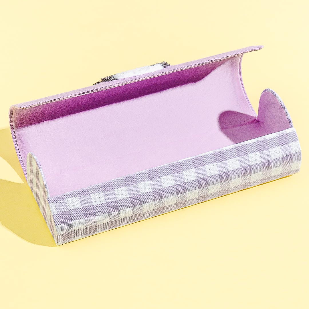 Kuromi Purple Gingham Eyeglass Case