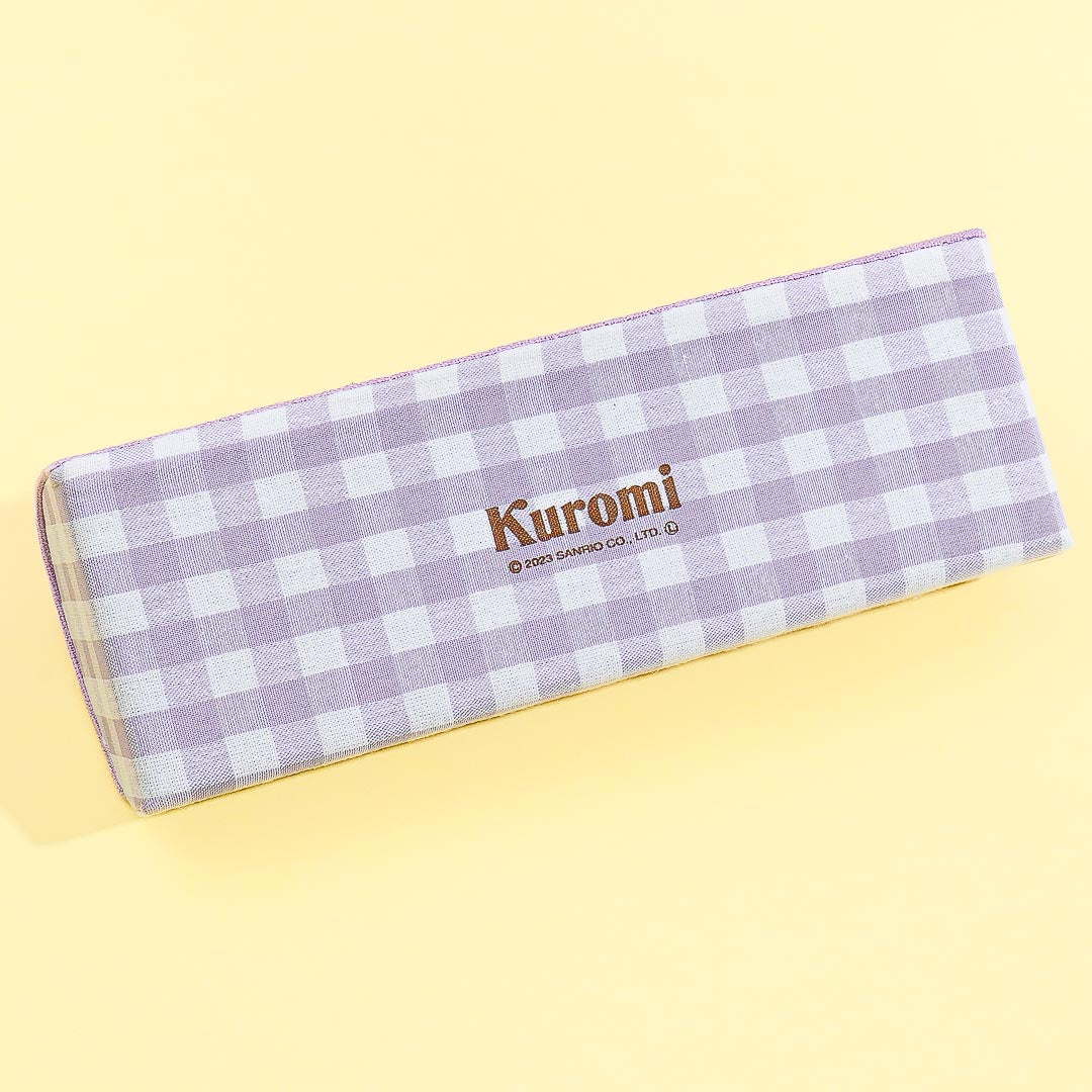 Kuromi Purple Gingham Eyeglass Case