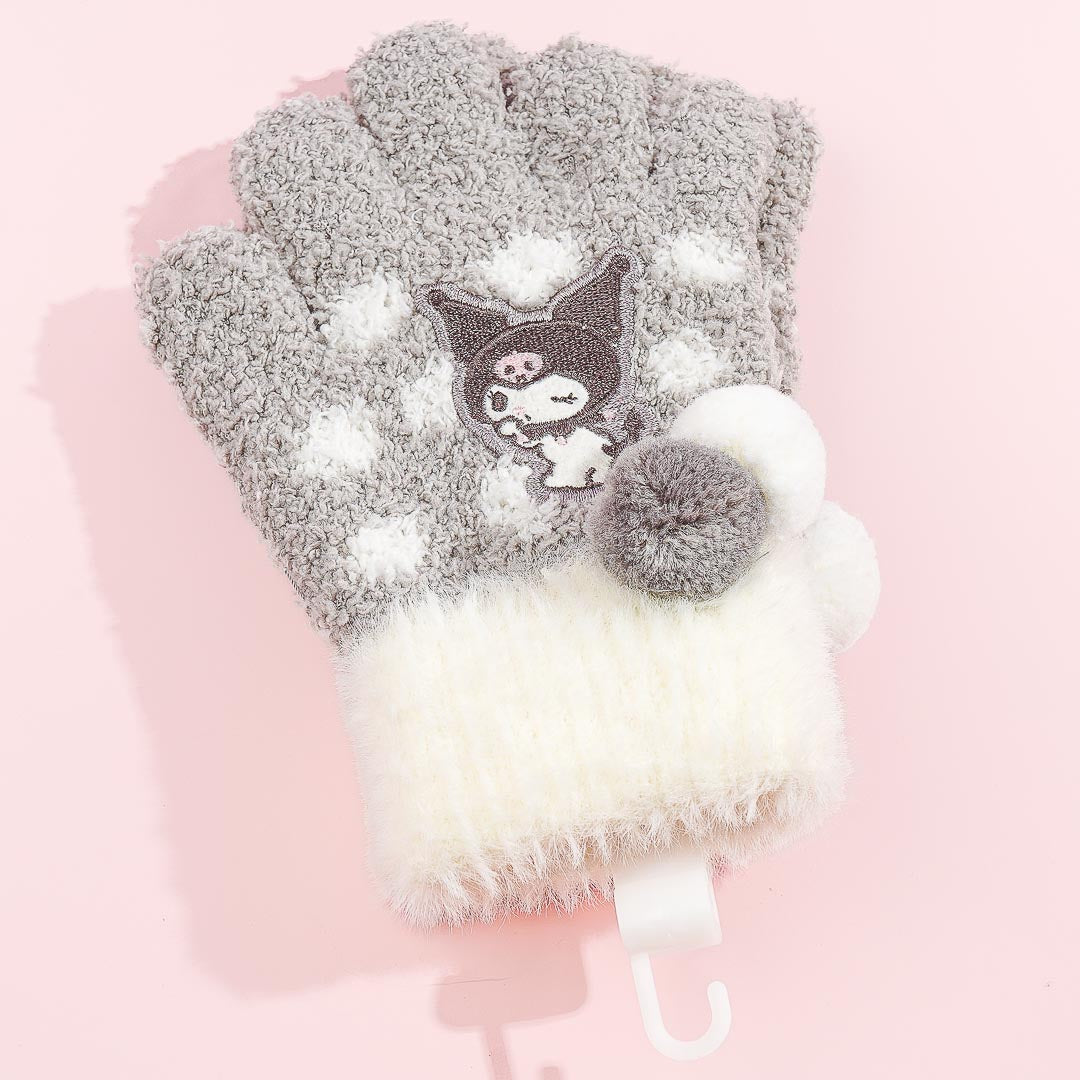 Kuromi Polka Dot Winter Gloves