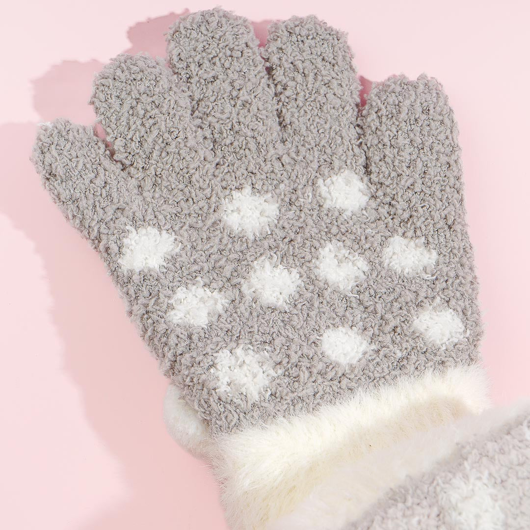 Kuromi Polka Dot Winter Gloves