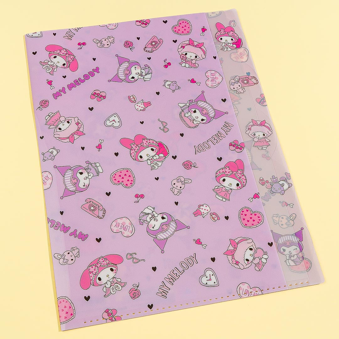My Melody & Kuromi Heart Sleepover Multi-Slot A4 File Folder