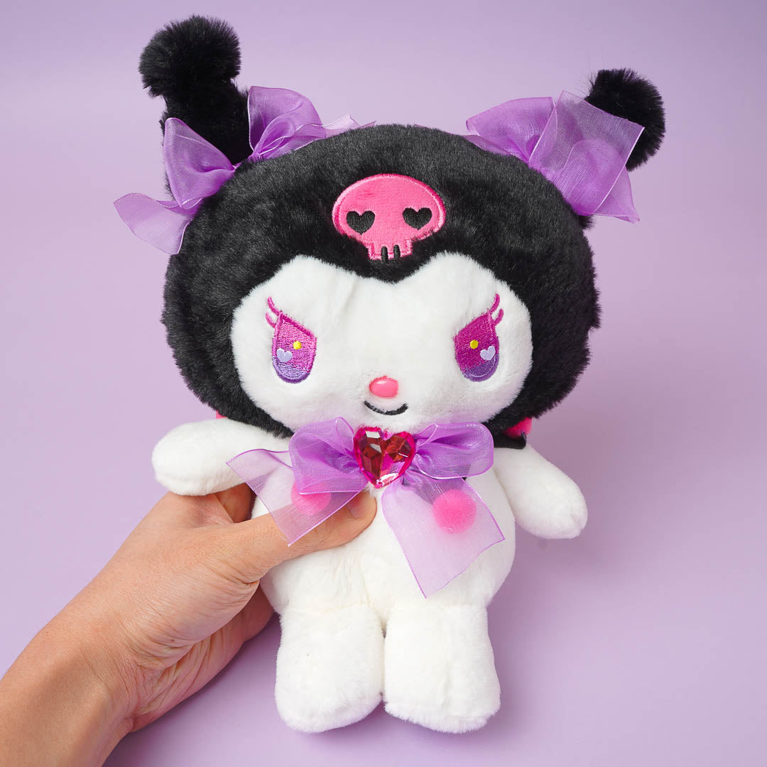 Kuromi Twinprism Heart Plushie - Black / Medium