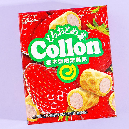 Glico Collon Biscuit Rolls - Tochigi Tochiotome Strawberry