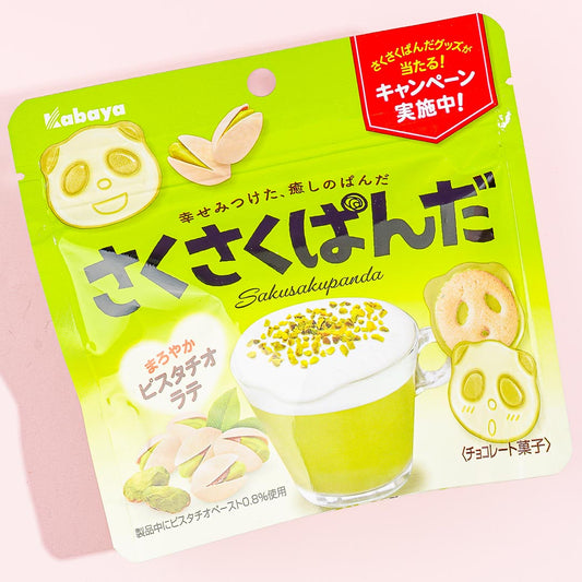 Saku Saku Panda Chocolate Biscuits - Pistachio Latte