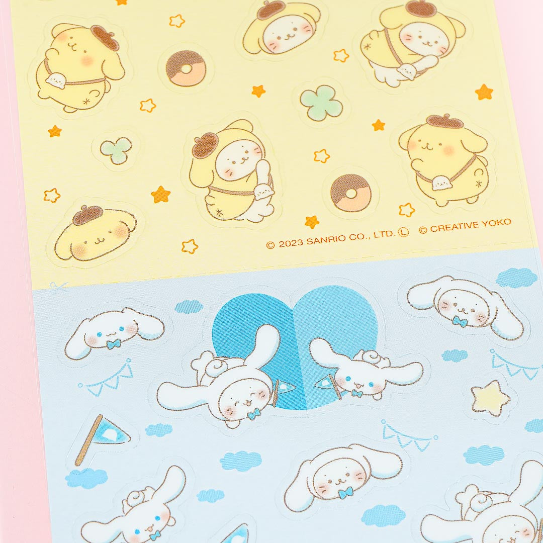 Sanrio Characters x Sirotan Sticker Sheet - Pompompurin & Cinnamoroll
