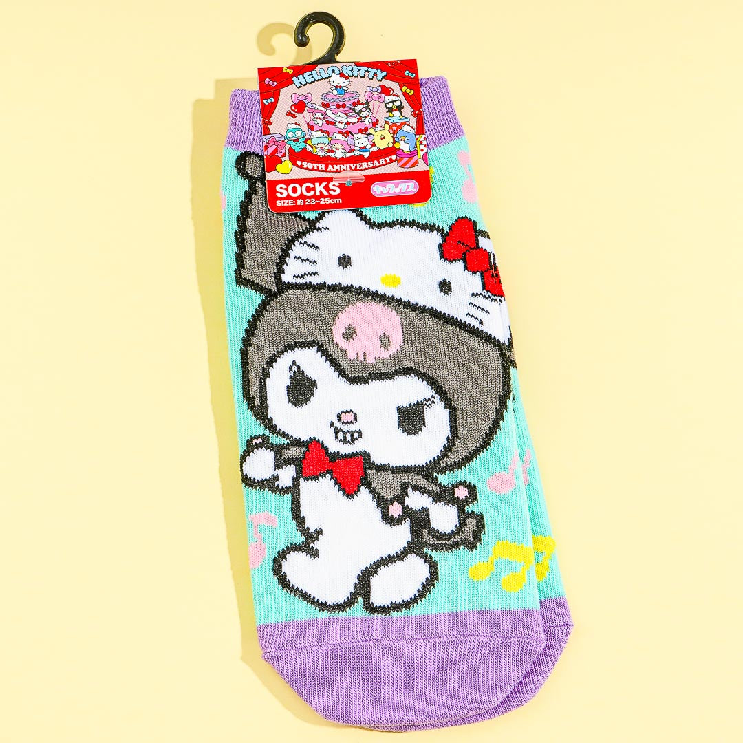 Kuromi x Hello Kitty Ankle Socks
