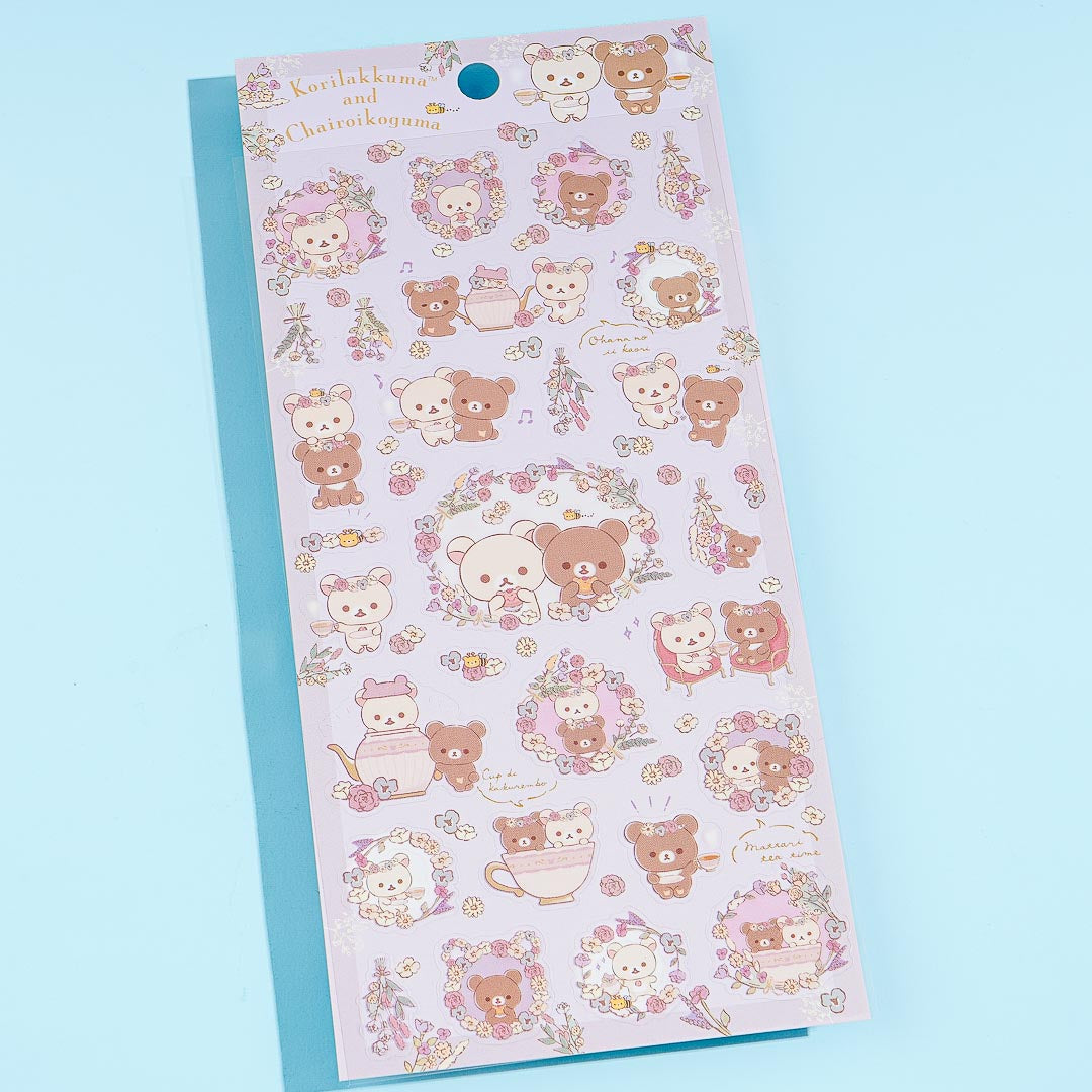 Korilakkuma & Chairoikoguma Korikogu Flower Tea Time Stickers