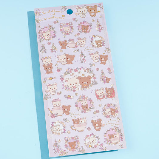 Korilakkuma & Chairoikoguma Korikogu Flower Tea Time Stickers