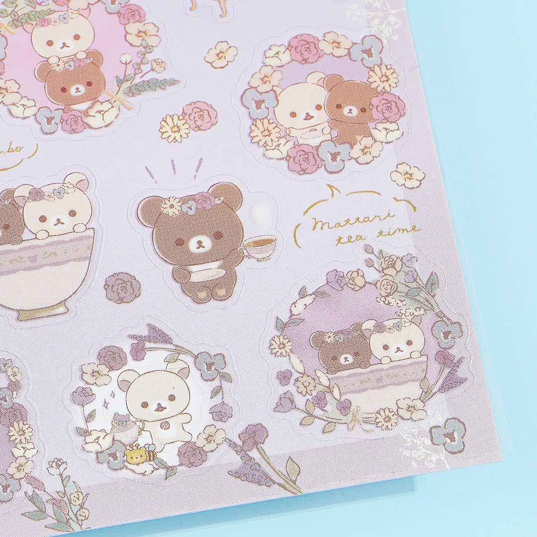 Korilakkuma & Chairoikoguma Korikogu Flower Tea Time Stickers