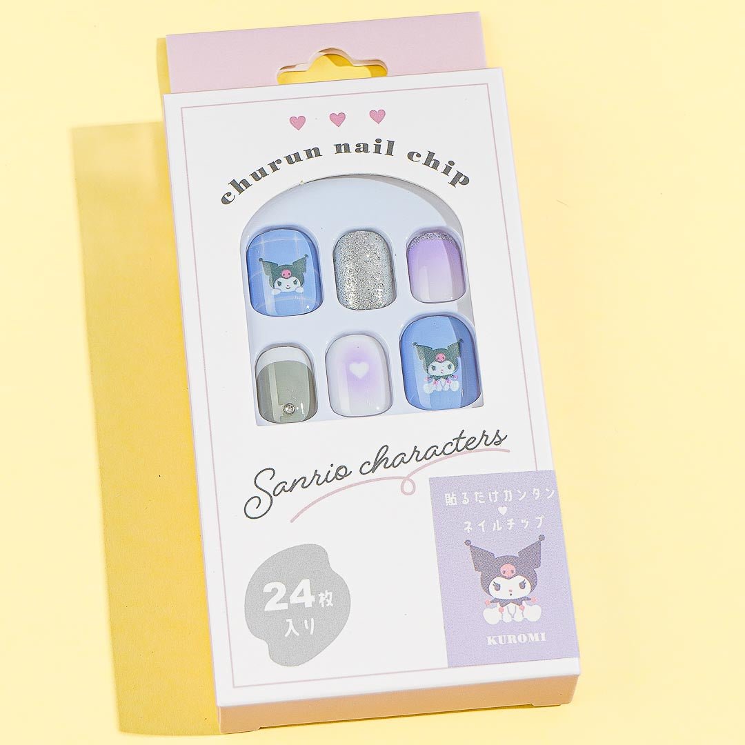 Kuromi Stick-On Nail Tips - Short