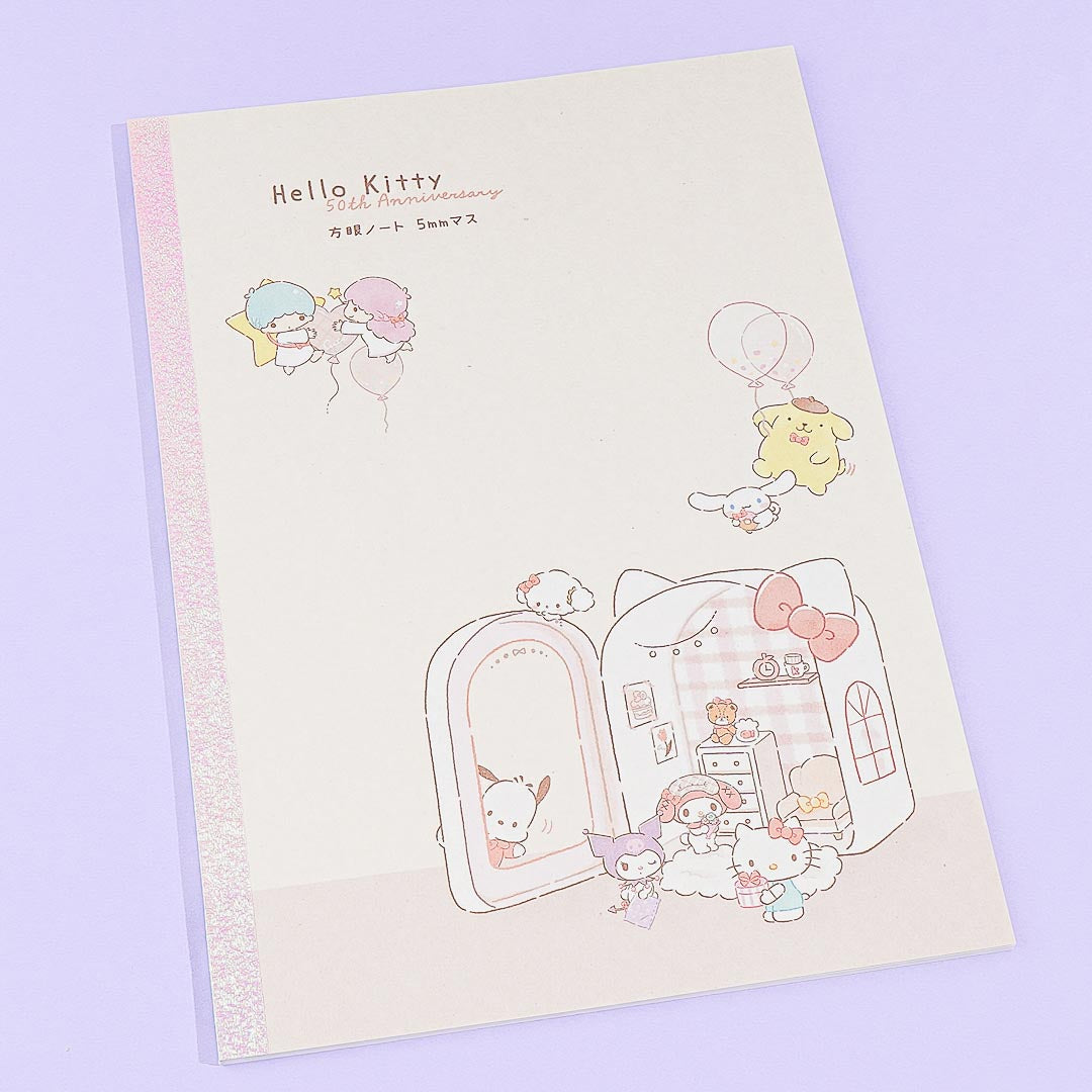 Hello Kitty 50th Anniversary Mini Room B5 Graph Notebook