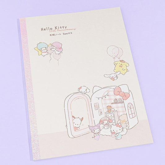 Hello Kitty 50th Anniversary Mini Room B5 Graph Notebook