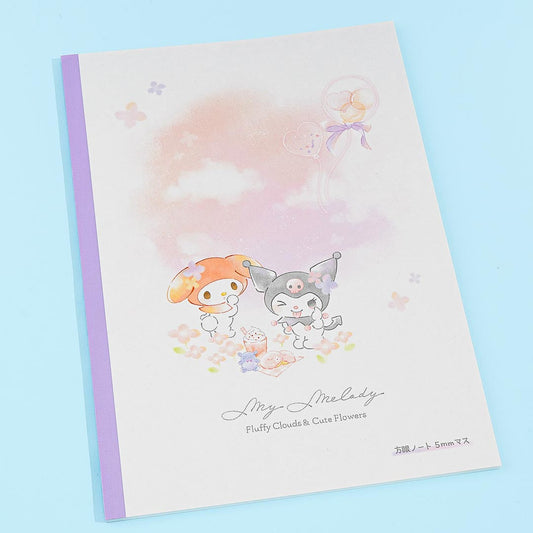 My Melody & Kuromi Fluffy Clouds B5 Graph Notebook
