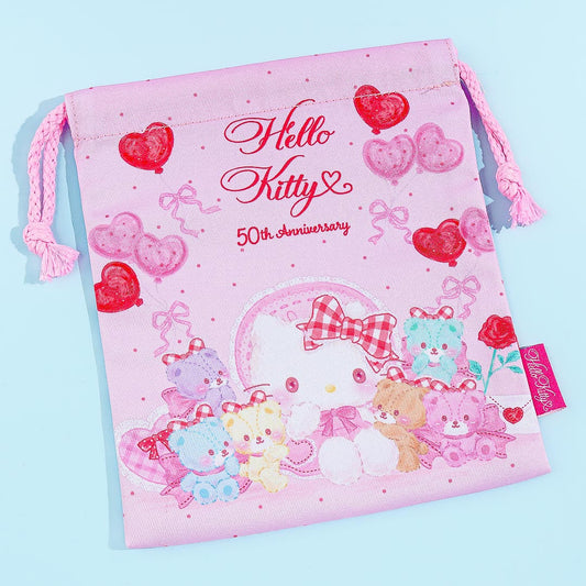 Hello Kitty 50th Anniversary Drawstring Pouch