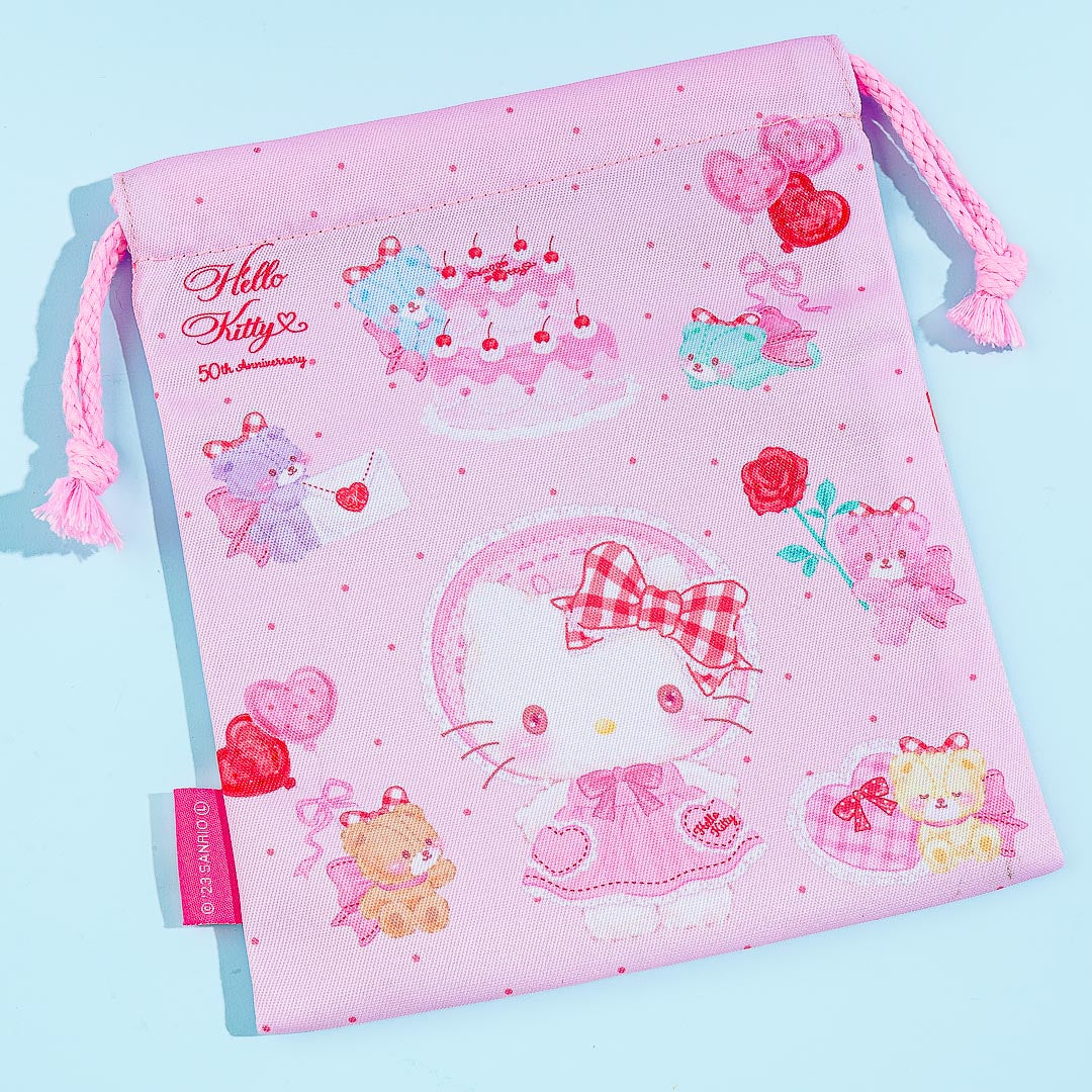 Hello Kitty 50th Anniversary Drawstring Pouch