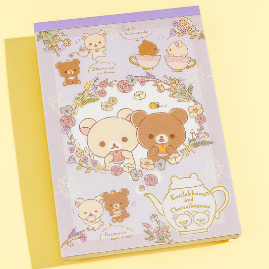 Korilakkuma & Chairoikoguma Korikogu Flower Tea Time Memo Pad
