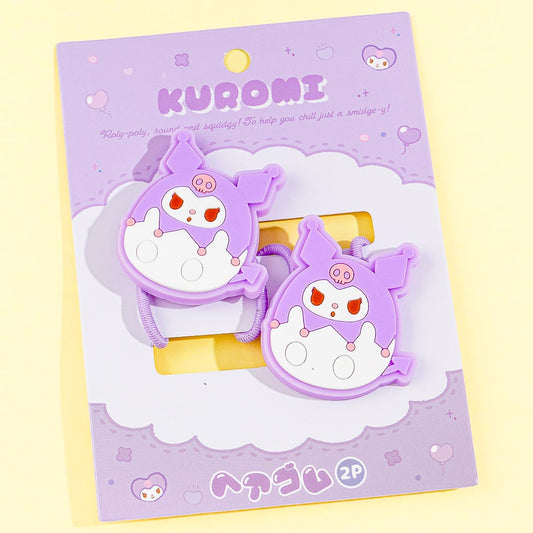 Kuromi Round Eyes Cutie Hair Ties - 2 pcs