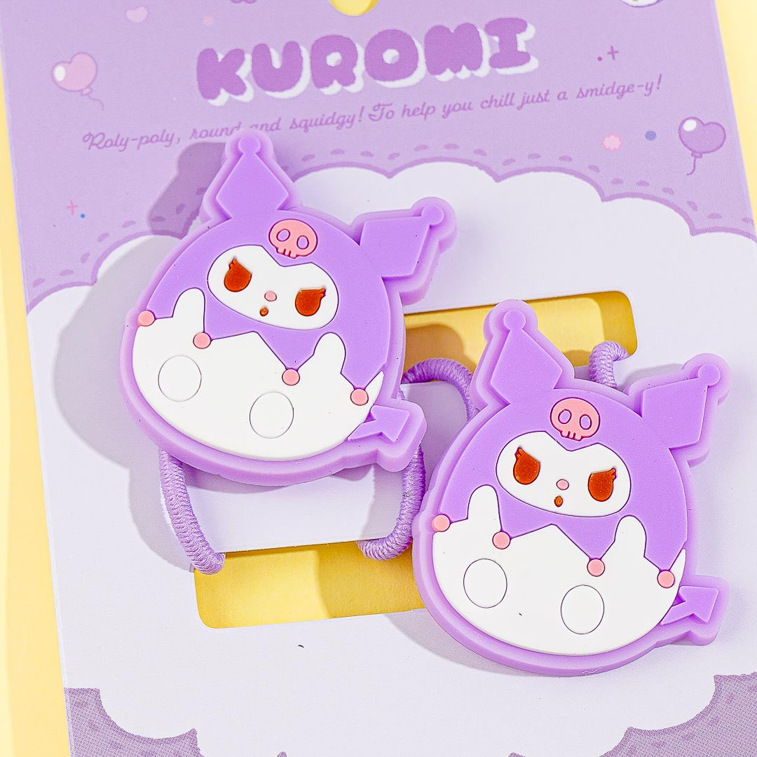 Kuromi Round Eyes Cutie Hair Ties - 2 pcs