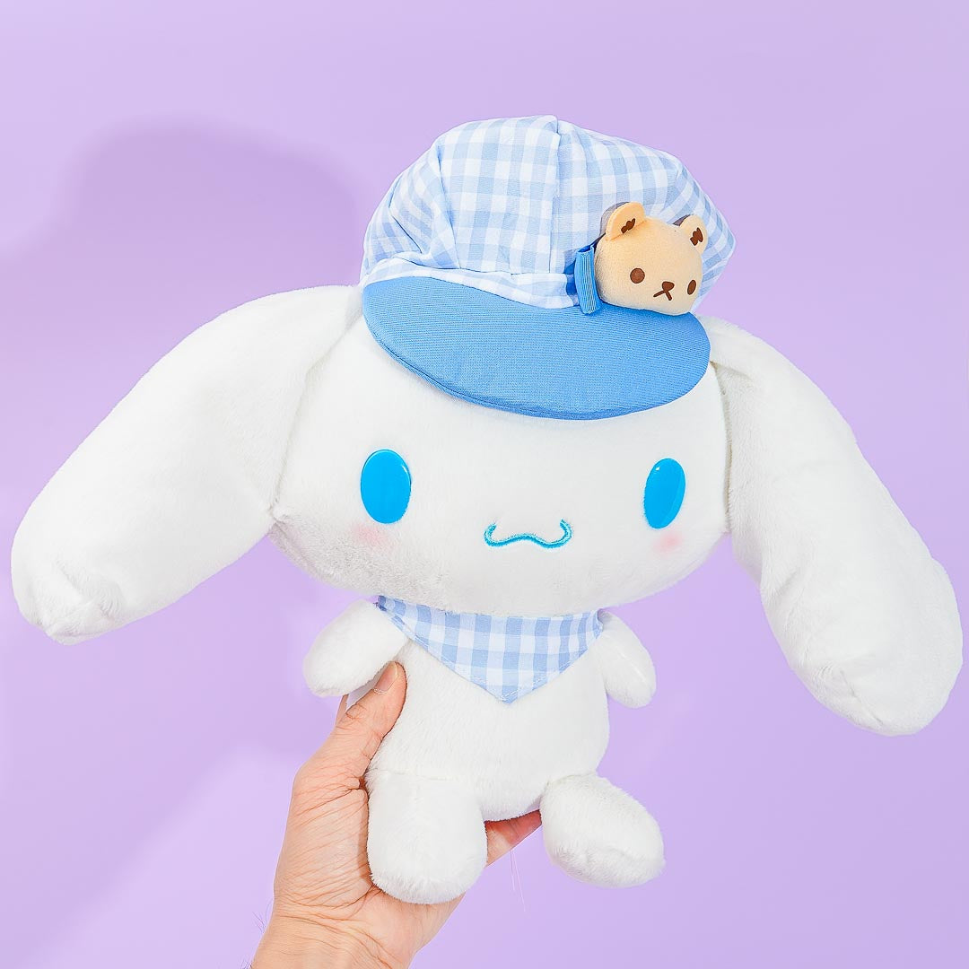 Cinnamoroll Gingham Newsboy Cap Plushie - Big