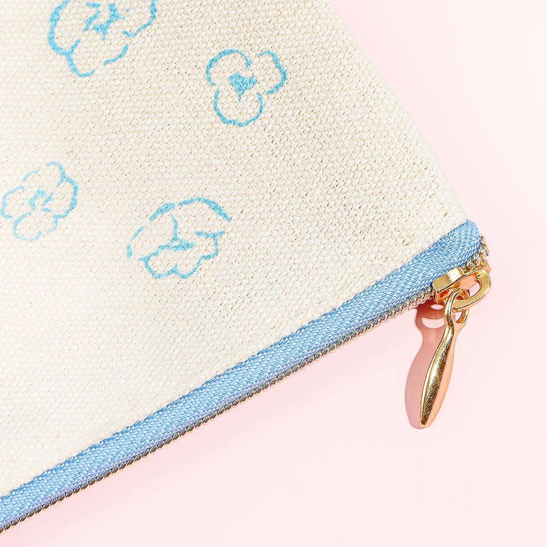 Korilakkuma & Chairoikoguma Flower Tea Time Flat Pouch - Blue