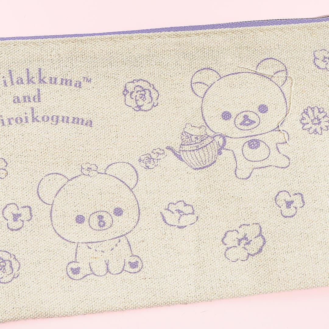 Korilakkuma & Chairoikoguma Flower Tea Time Flat Pouch - Purple