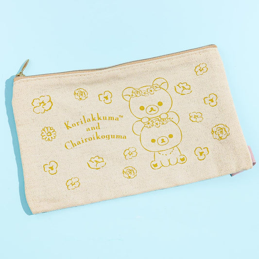 Korilakkuma & Chairoikoguma Flower Tea Time Flat Pouch - Yellow