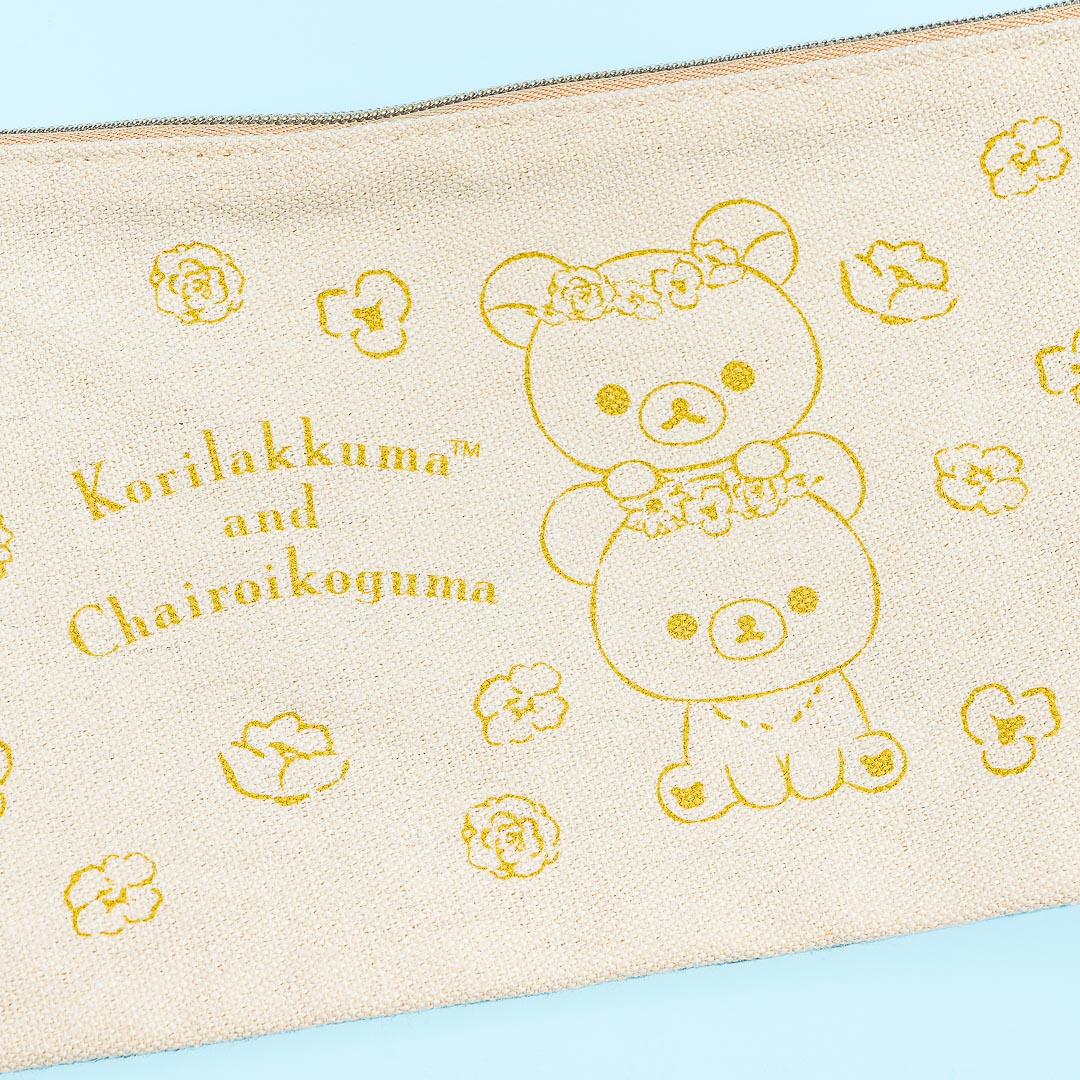 Korilakkuma & Chairoikoguma Flower Tea Time Flat Pouch - Yellow