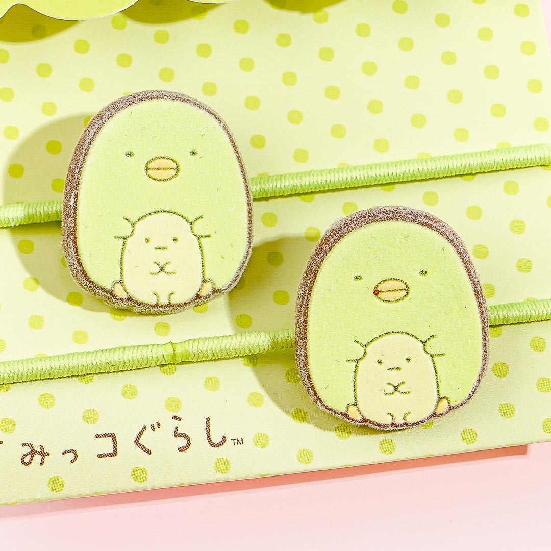Sumikko Gurashi Flocking Hair Tie Set - Penguin? & Tapioca