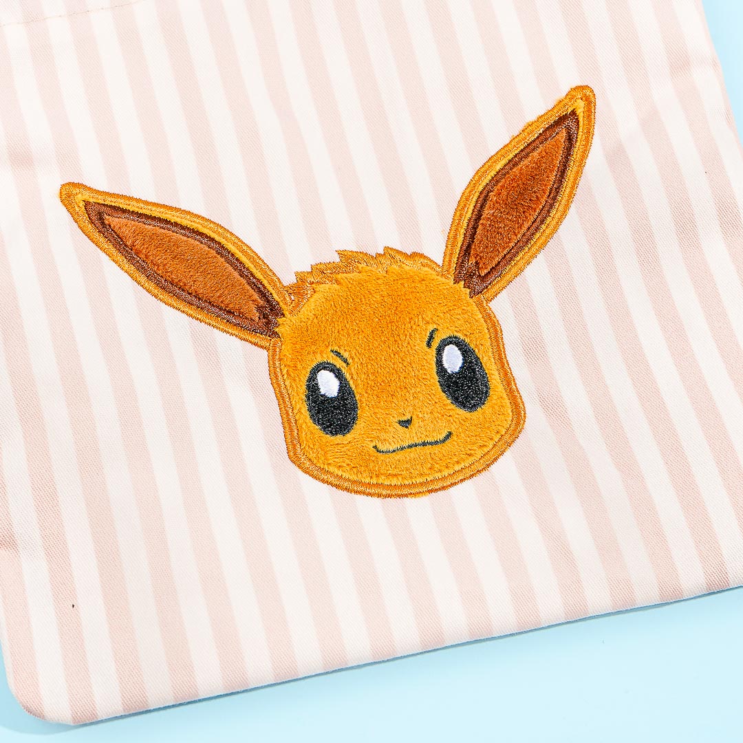 Pokemon Striped Drawstring Pouch - Eevee