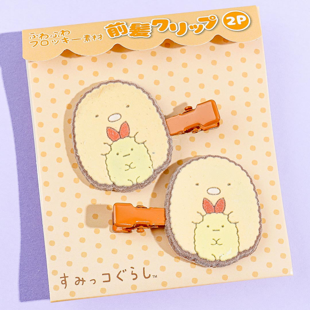 Sumikko Gurashi Velvet Hair Clip Set - Tonkatsu & Ebifurai