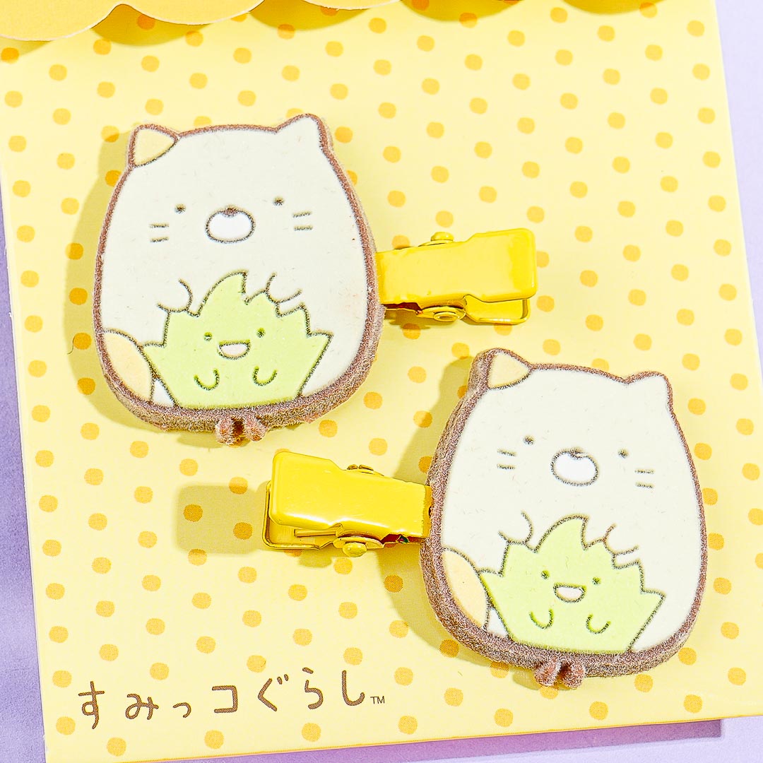 Sumikko Gurashi Velvet Hair Clip Set - Neko & Zassou