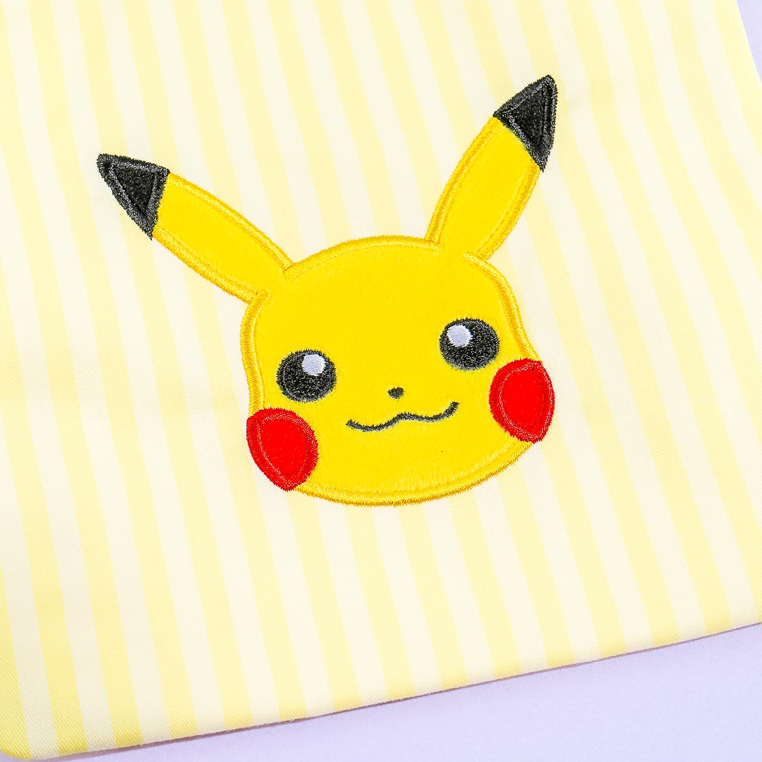 Pokemon Striped Drawstring Pouch - Pikachu