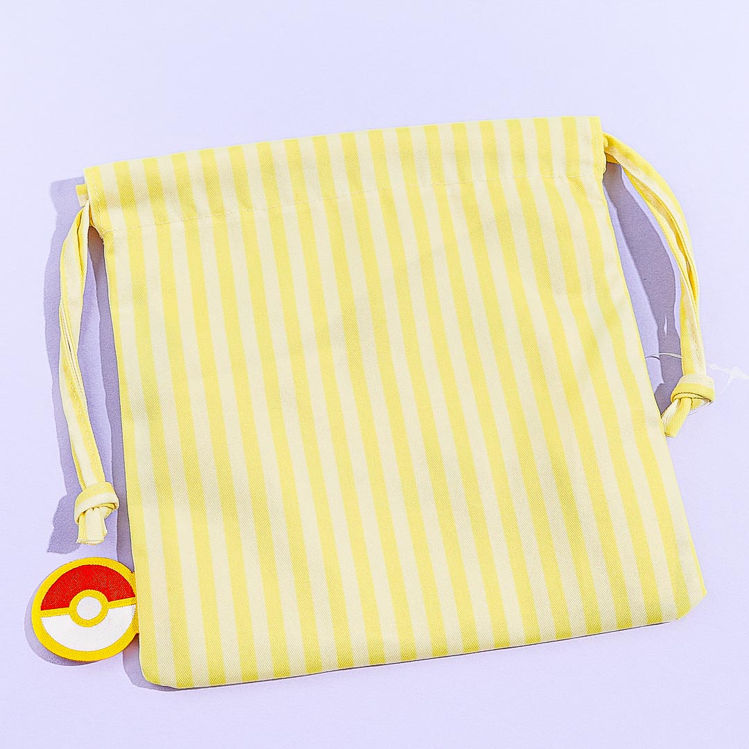Pokemon Striped Drawstring Pouch - Pikachu