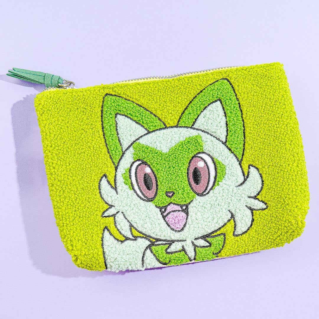 Pokemon 3-Pocket Fuzzy Pouch - Sprigatito