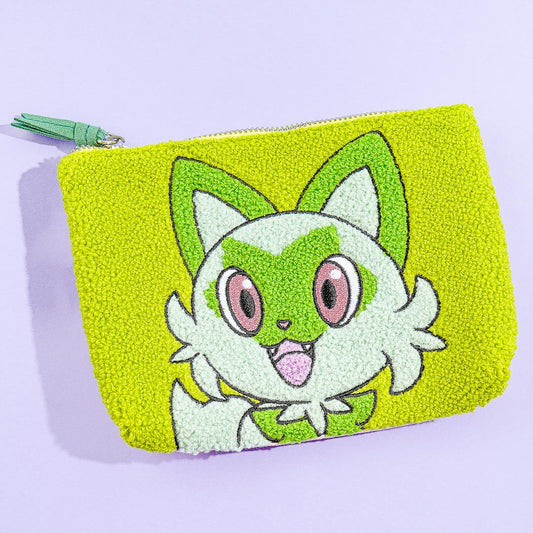 Pokemon 3-Pocket Fuzzy Pouch - Sprigatito