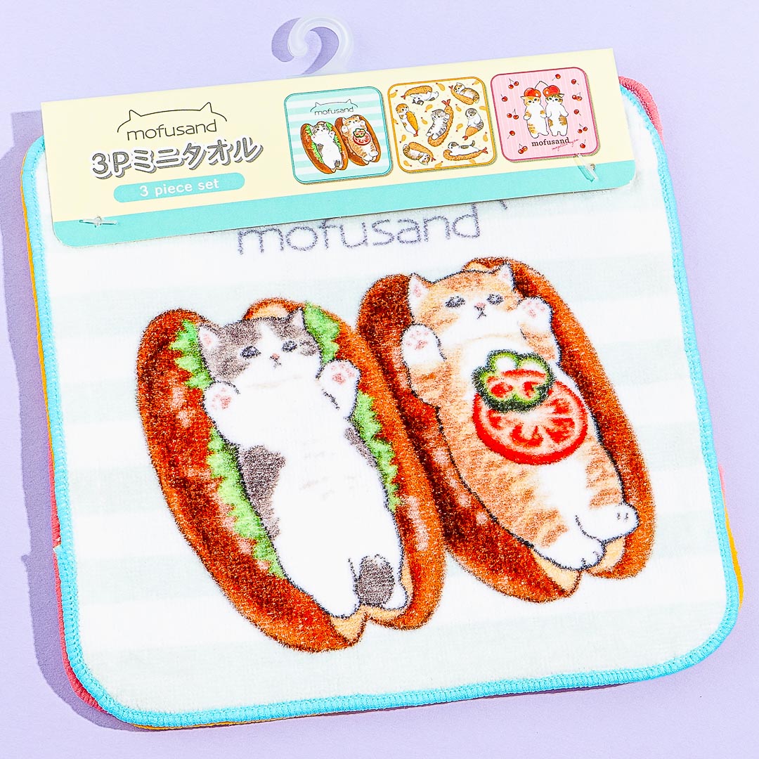 Mofusand Food Fun Mini Towel Set - 3 pcs